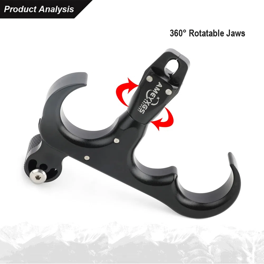 SHARROW Tir à Arc Décocheur Release Aids Arc Compound 3 Doigts Dégagement du Pouce Aluminium Aides à la Libération Arc à poulies avec Métal D Loop