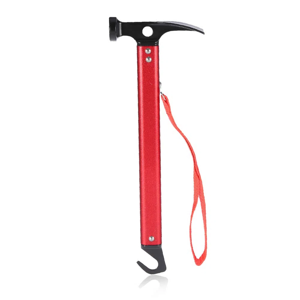 Camping Marteau, Marteau de Tente Marteau Maillet pour Piquets de Tente Peg Hammer Portable pour Camping, Bivouac Sports de Plein Air(Rouge)