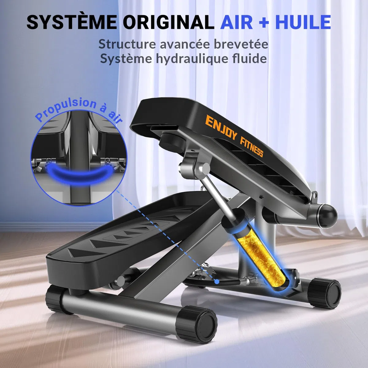 Vannect Stepper 2 en 1 Avec Cordes Élastiques, 16 Niveaux de Résistance, Mini Stepper d'Appartement, Écran Multifonctions, Fitness Pour la Maison, Idéal Pour Jambes, Bras, Fesses, Jusqu'à 150Kg
