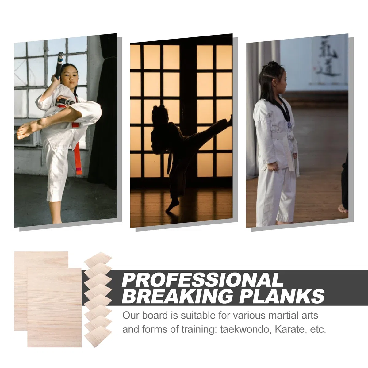 SUPVOX Lot de 10 Planches de Taekwondo Karaté Breaking Boards Mm Formation Makiwara Punching Board Creative Performing Taekwondo Arts Planche incassable Planche Aldult Target Board Bois