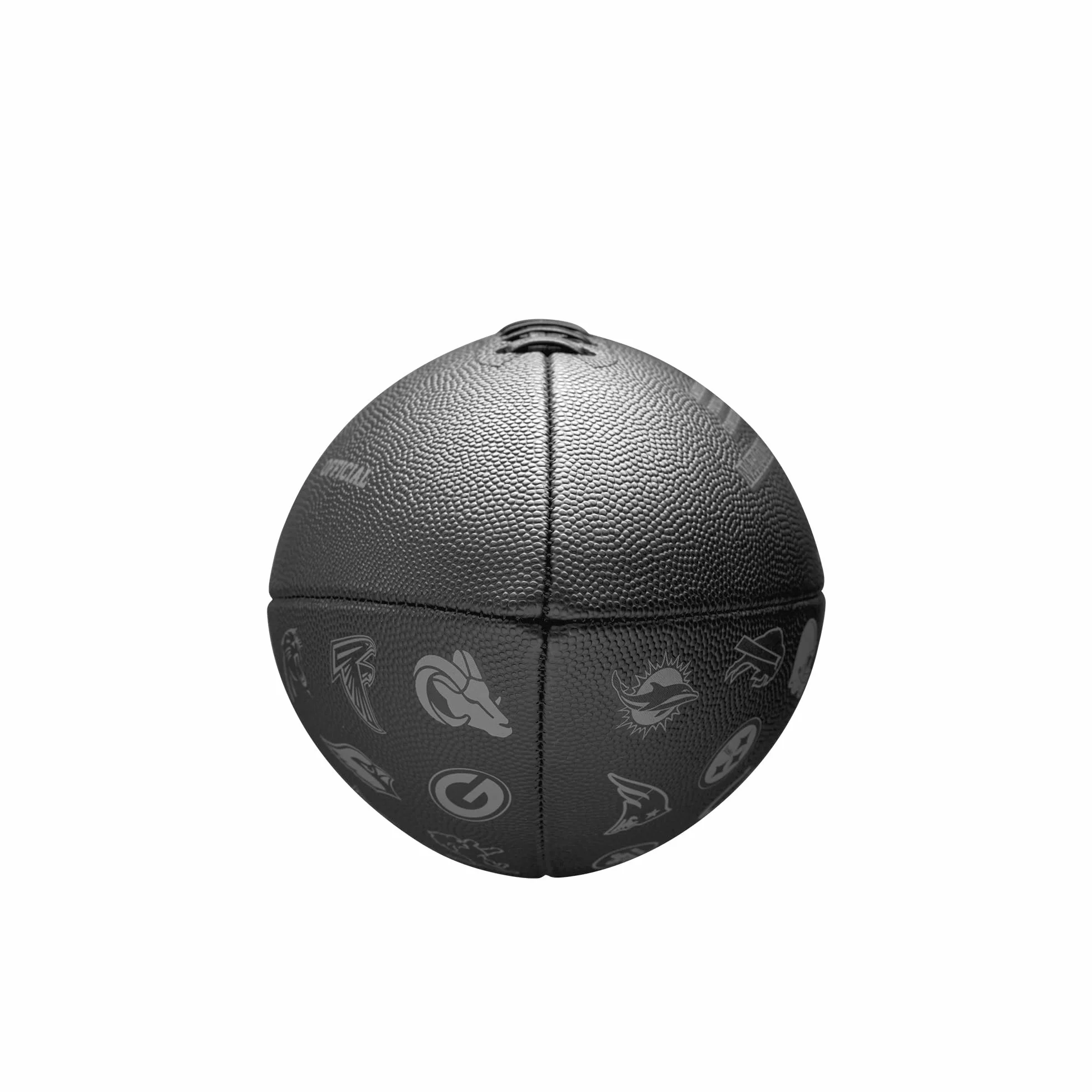 WILSON NFL 32 Team, Ballon de Football Américain, Doté d'une Vessie à Verrouillage par Pression et Laçage Classique, Look Élégant en Matériaux Robustes, Couleur: Noir, Taille Officielle