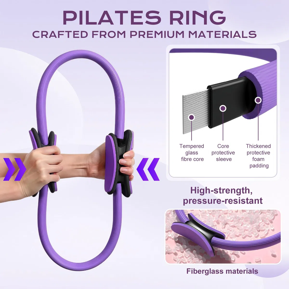 flintronic Kit Pilates, Ensemble D'anneaux de Pilate, Anneaux de Pilates, Balle de Yoga et Bandes de Résistance, Pilate-Accessoire Maison, pour Gym Maison, Musculation