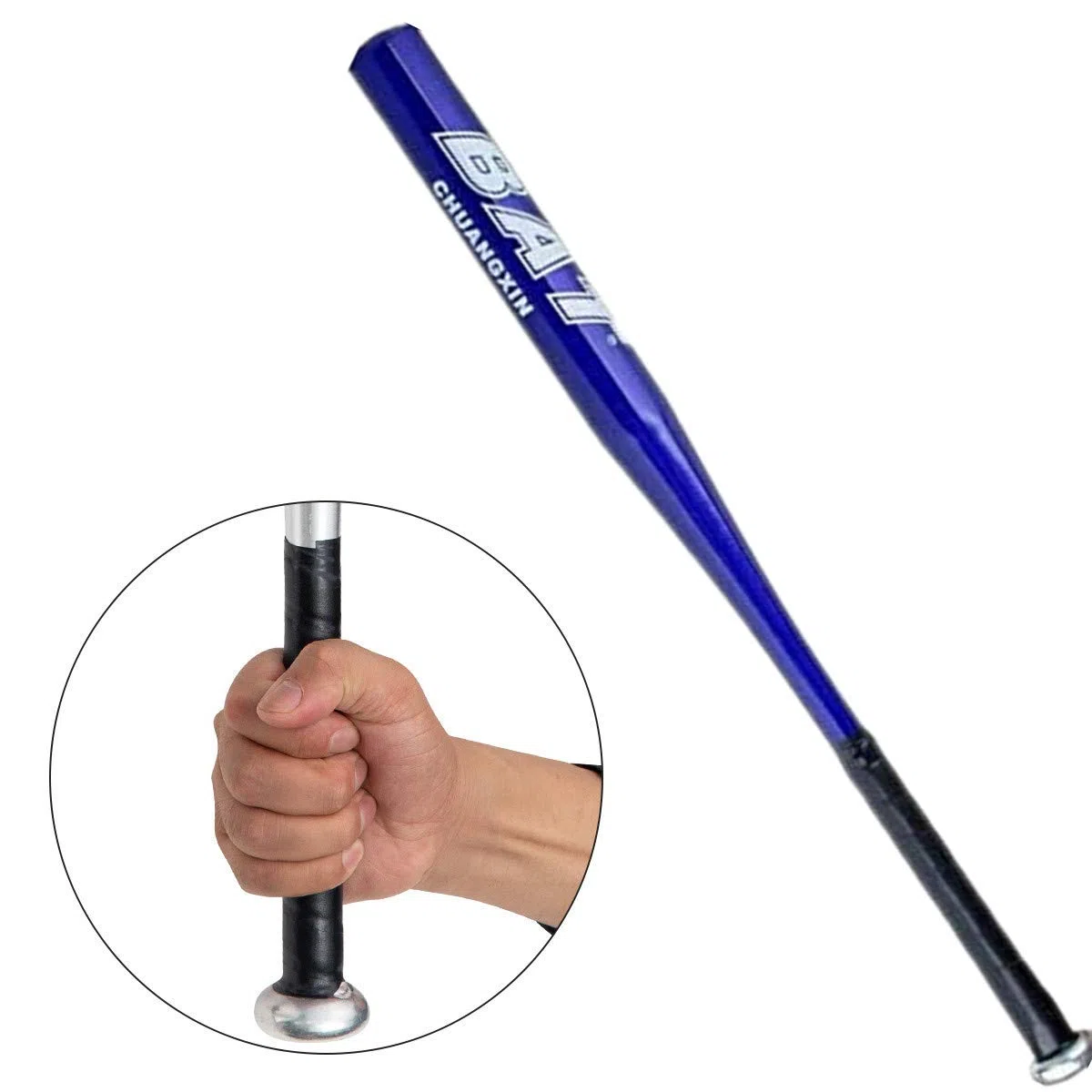 Batte de Baseball Aluminium 34 Pouces Bleu Noir Argent au Choix Batte Base-Ball métal Adulte Pro Léger pour Exercice Joueurs Jeu Homme Femme 86cm de Longueur Solide Durable à la Mode (Bleu)