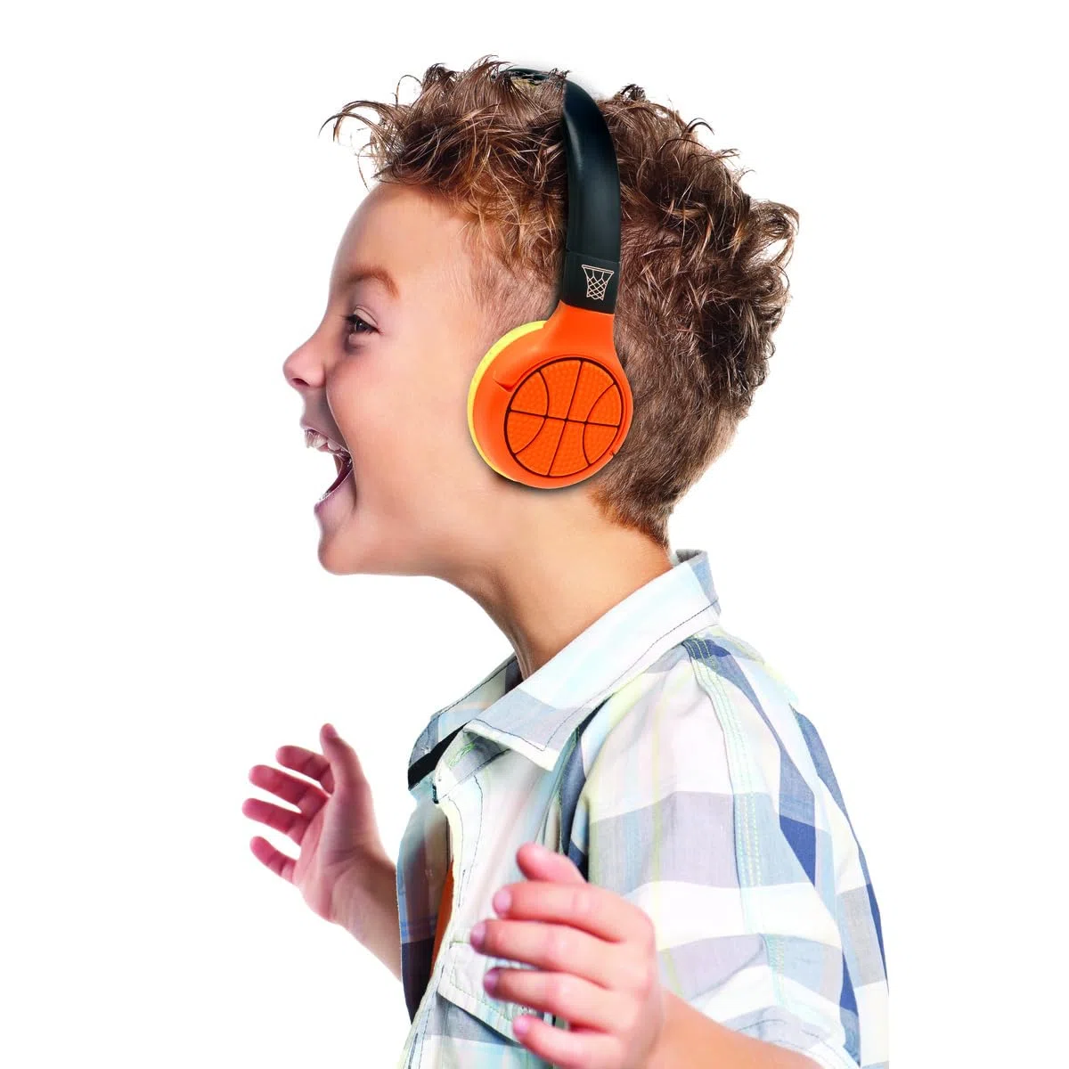 Lexibook - Basketball - Casque Audio 2-en-1 Bluetooth & Filaire avec Micro et Bouton de contrôle, Pliable et Ajustable, Batterie Rechargeable Longue durée - HPBT010BALXB