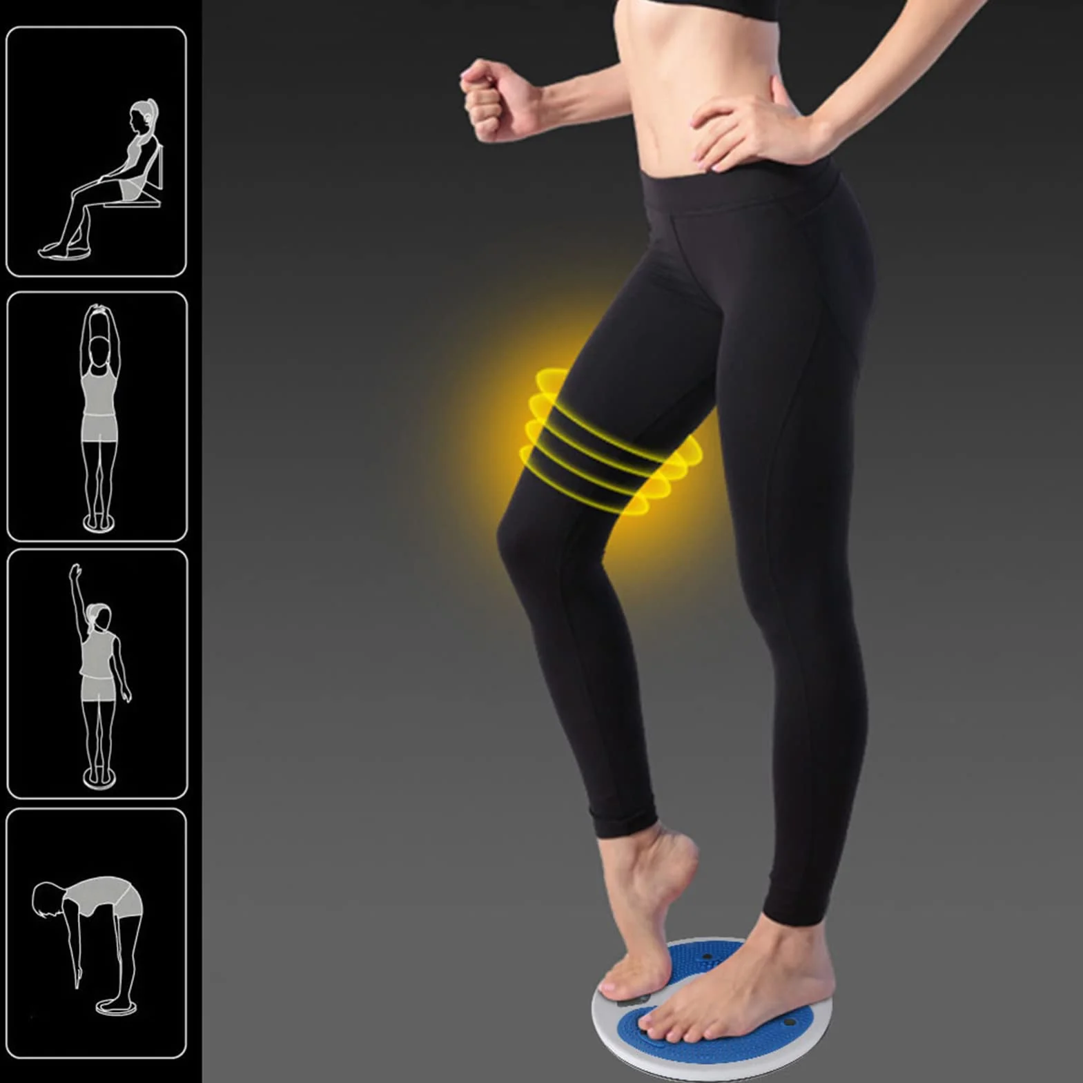 Plateau tournant pour la taille, Disque de taille pour entraînement Taille de Disque de Torsion d'aérobic fitness planche d'équilibre disque de taille plateau tournant pour hanches fitness 28,5cm