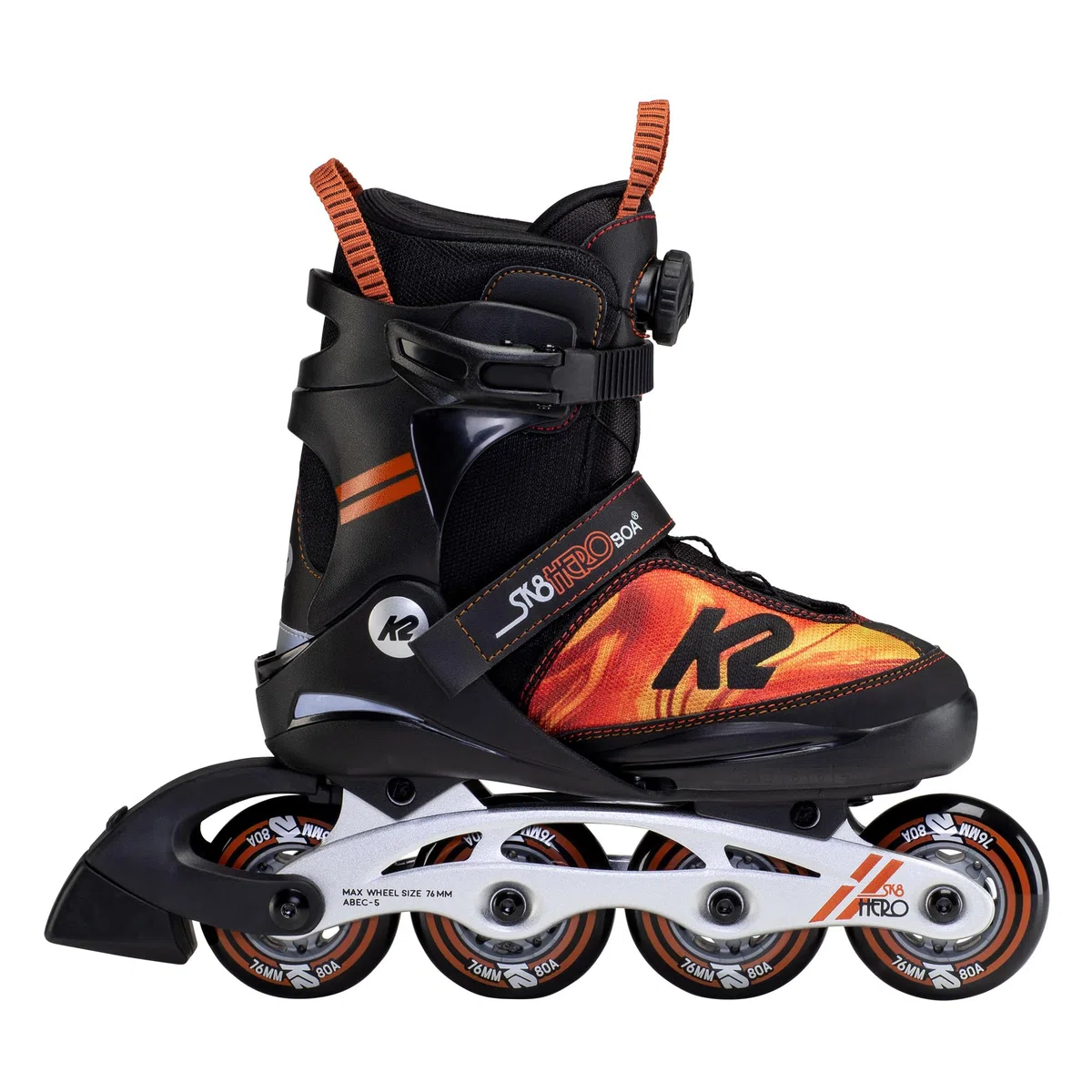 K2 SK8 Hero BOA ALU Inline Skate 2024 Black/Orange