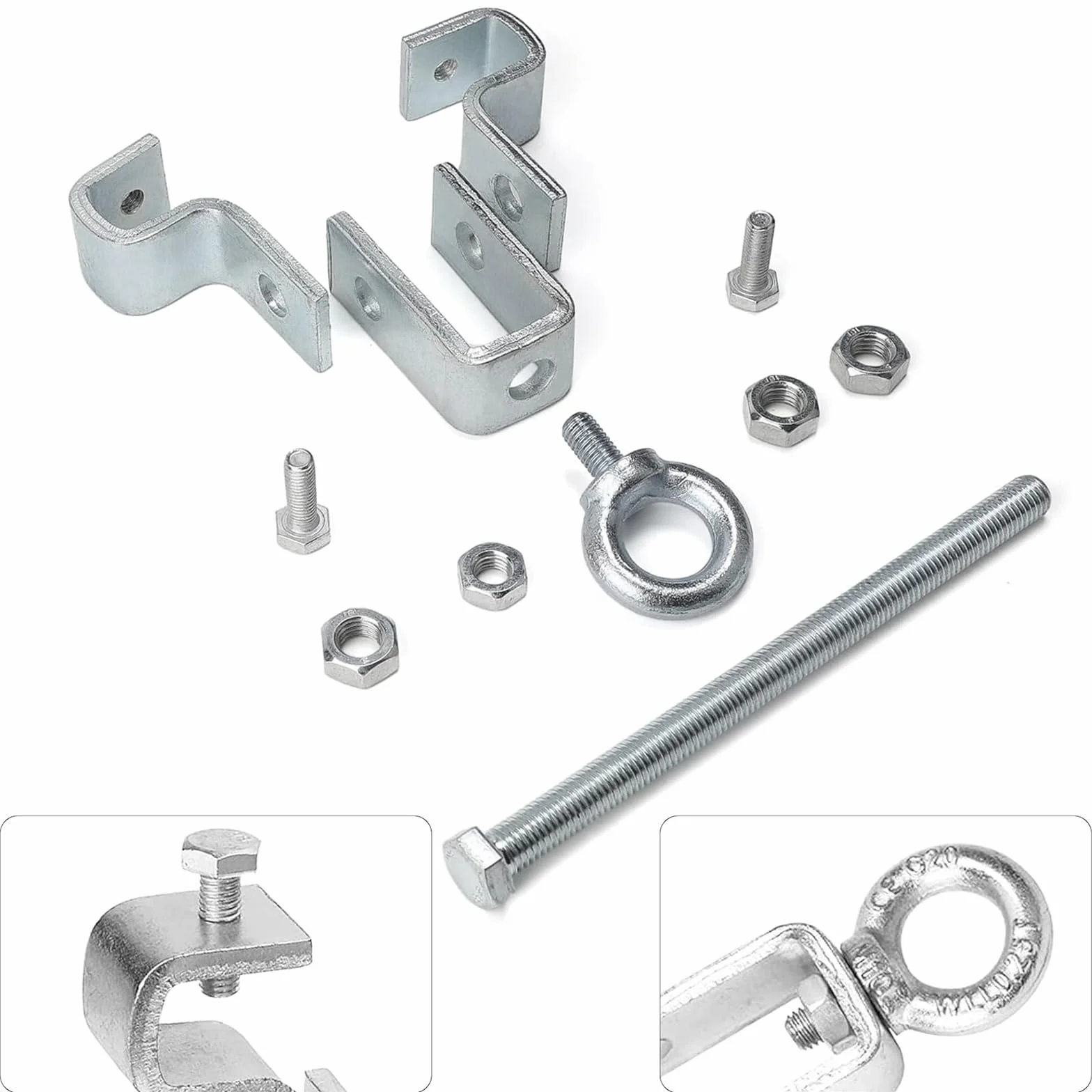 Support de Pince I Beam, I Beam Accrocheur de Poutre en Acier, Cintre de Sac de Frappe en Acier, Pince de Support en Acier Robuste, Réglable de 6,5-22cm, Résiste à 204 kg de Gravité