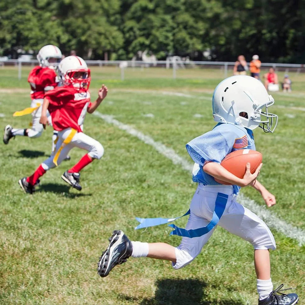Flag Football Set Ceintures de Football Kit 10 Joueurs Flag Football Ceintures et Drapeaux Set Jaune&Rouge