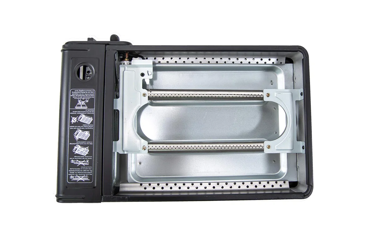 Rsonic Clearfee Barbecue à gaz butane portable avec grille et plaque de cuisson, étui de transport, barbecue de camping, barbecue à cartouche, portable, noir, arbre parfumé Clearfee gratuit