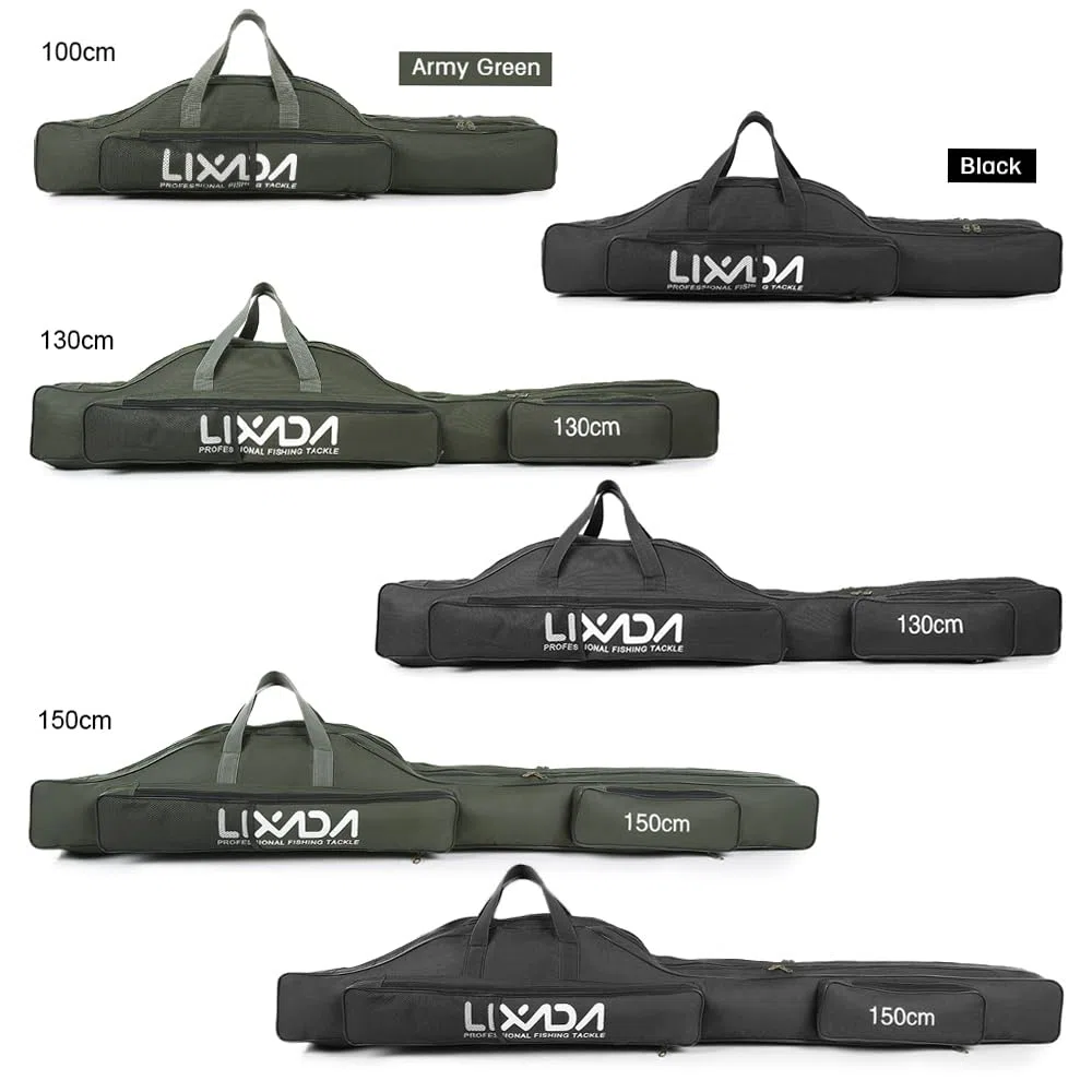 Porte-canne à pêche,HUIOP 100 cm/130 cm/150 cm sac de pêche portable pliable canne à pêche moulinet canne à pêche outil de transport sac de voyage sac porte-ogg