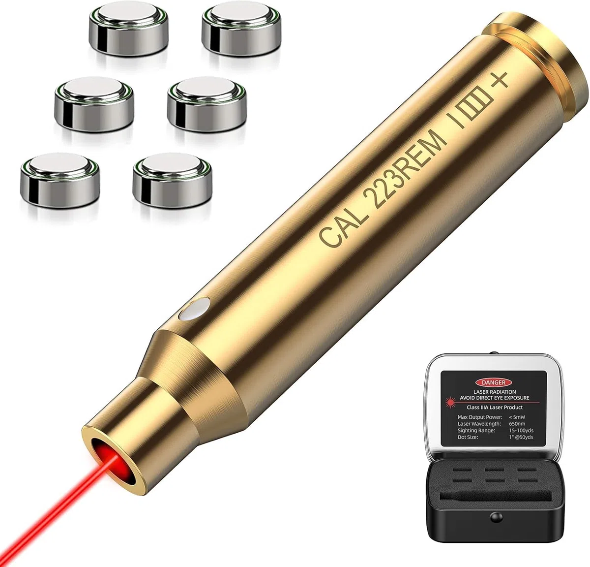 KinZon Laser de visée avec Laser Rouge et Batteries, Viseur de Canon pour Fusil (223 5.56mm)