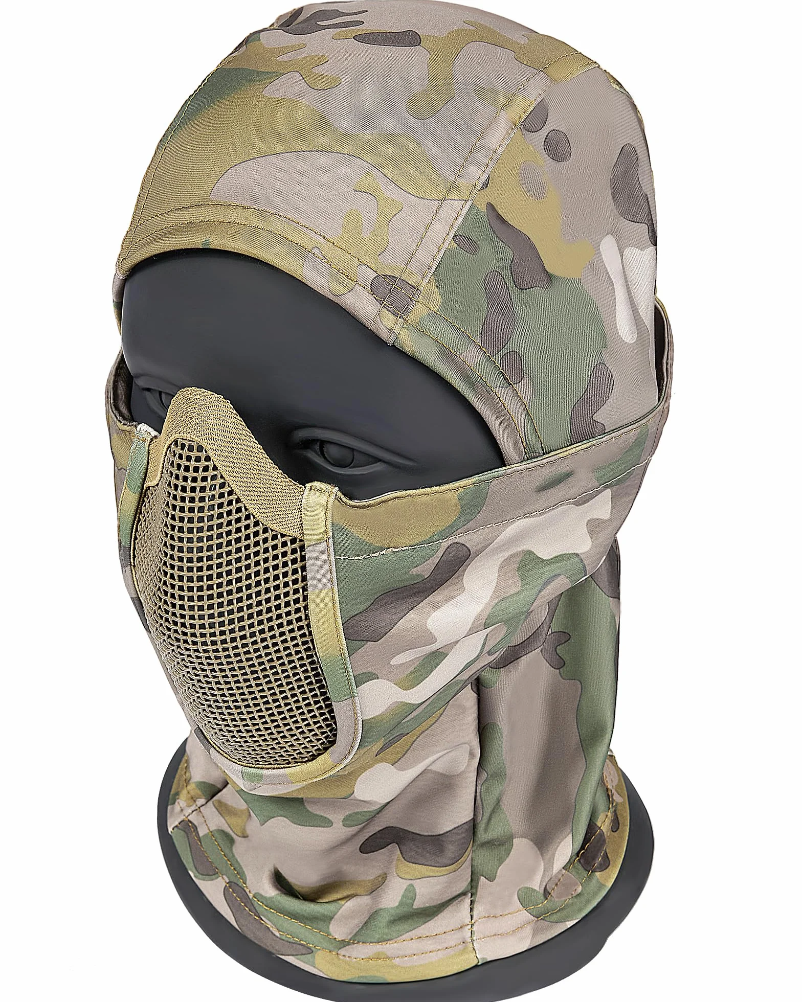 OneTigris Cagoule Masque Tactique Balaclava en Maille Style Ninja Militaire de Protection Complet pour Airsoft Cyclisme Moto