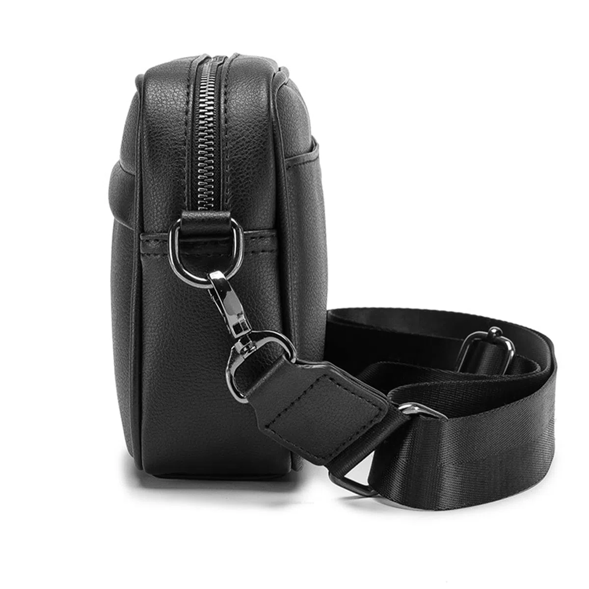 Sac à Bandoulière en Cuir PU Simple et Noir, Sac à Bandoulière avec Plusieurs Poches, Sac de Voyage étanche Adapté au Transport des Nécessités Quotidiennes, Cadeaux pour(Sac en bandoulière)