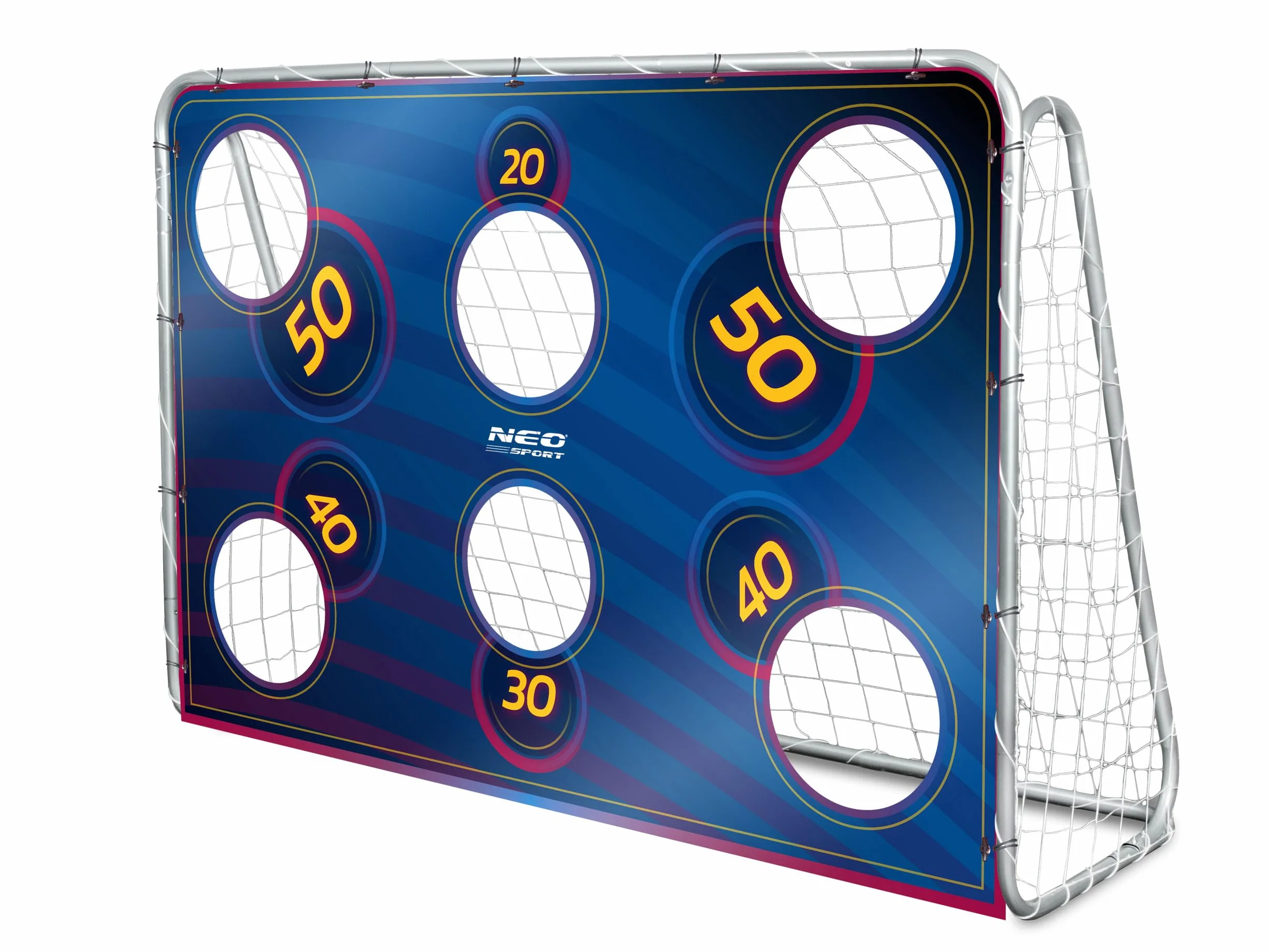 Neo-Sport But de Football Trainer - 180 x 120 cm - Tapis de Football avec Trous de tir - Imperméable - Bleu