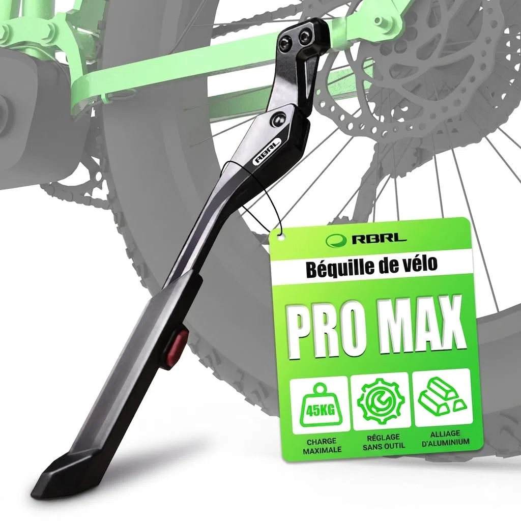 RBRL Béquille de vélo de 24 à 29 Pouces, Stable et antidérapante, réglable en Hauteur, en Alliage d'aluminium, pour VTT, vélo de Route, vélo électrique