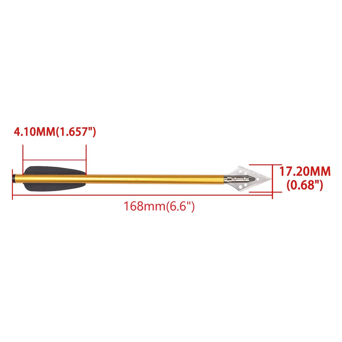 NIKA ARCHERY Flèches de Boulon d'arbalète en Aluminium de 6,6 "avec tête Large pour arbalète Pistolet 50-80 LBS Cible de Pratiquer Flèches en Aluminium Flèches d'arbalète Pistolet Boulons d'arbalète