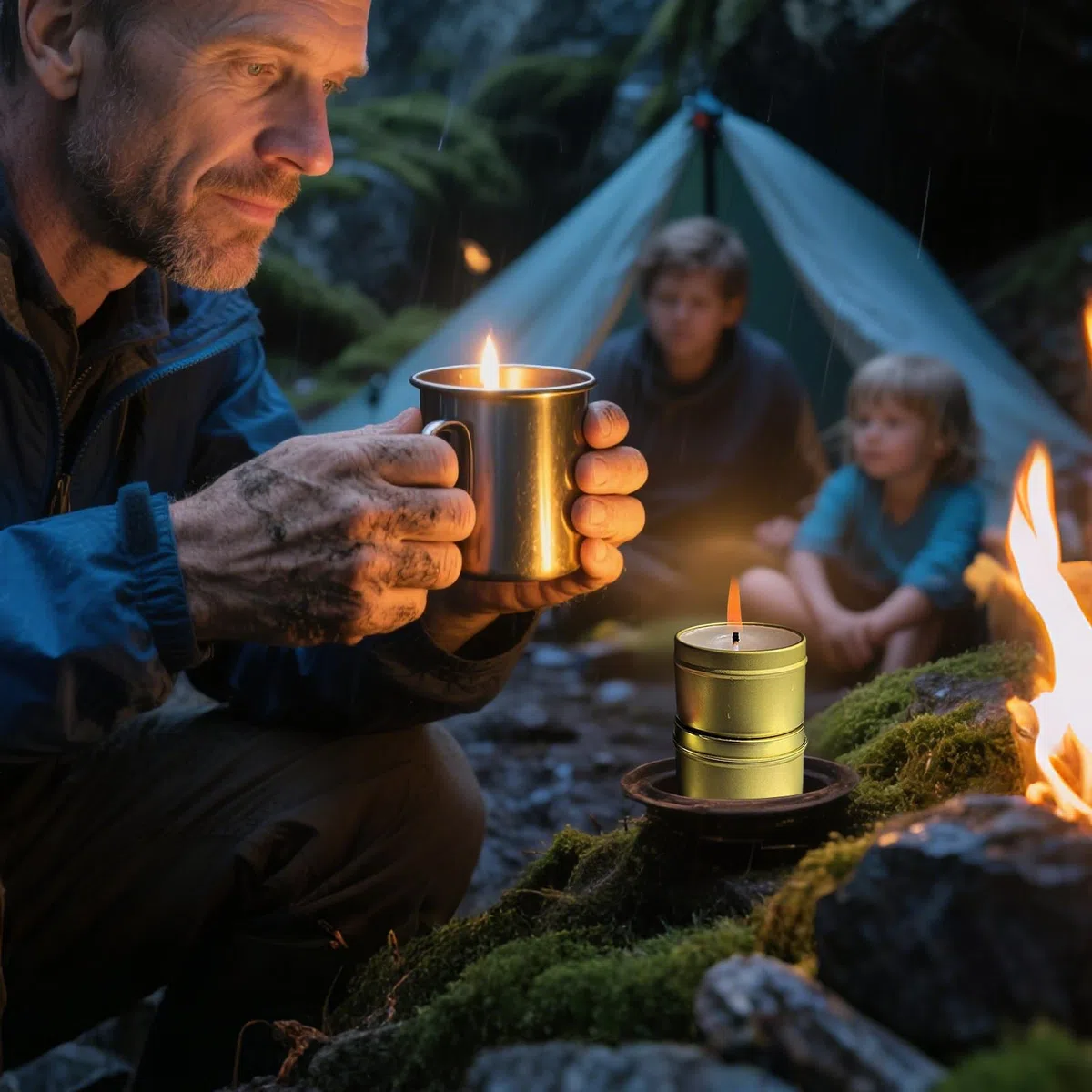 Bougies Survie Urgence - Longue Durée 30h Lot 10 | Bougie Sans Fumée Inodore Coupe-vent pour Pannes Courant Camping Randonnée | Outil Éclairage Étanché Boîte Métal 3 Mèches Portable Kit Préparation Ca