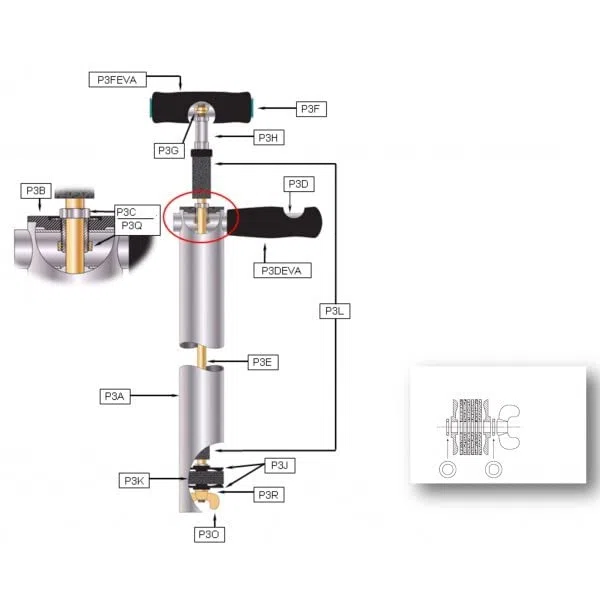 ALVEY Guide DE LA Tige Complet pour Pompe Grosse OU Slim P3CK
