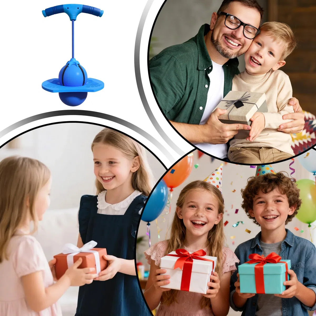 Générique Ballon Sauteur - Antidérapants Sûrs Amusants avec Poignée et Pompe | Ballon à Sauter pour et Adultes | pour Jeux Intérieur Extérieur, Fitness, Sport, Récréation, Fête,