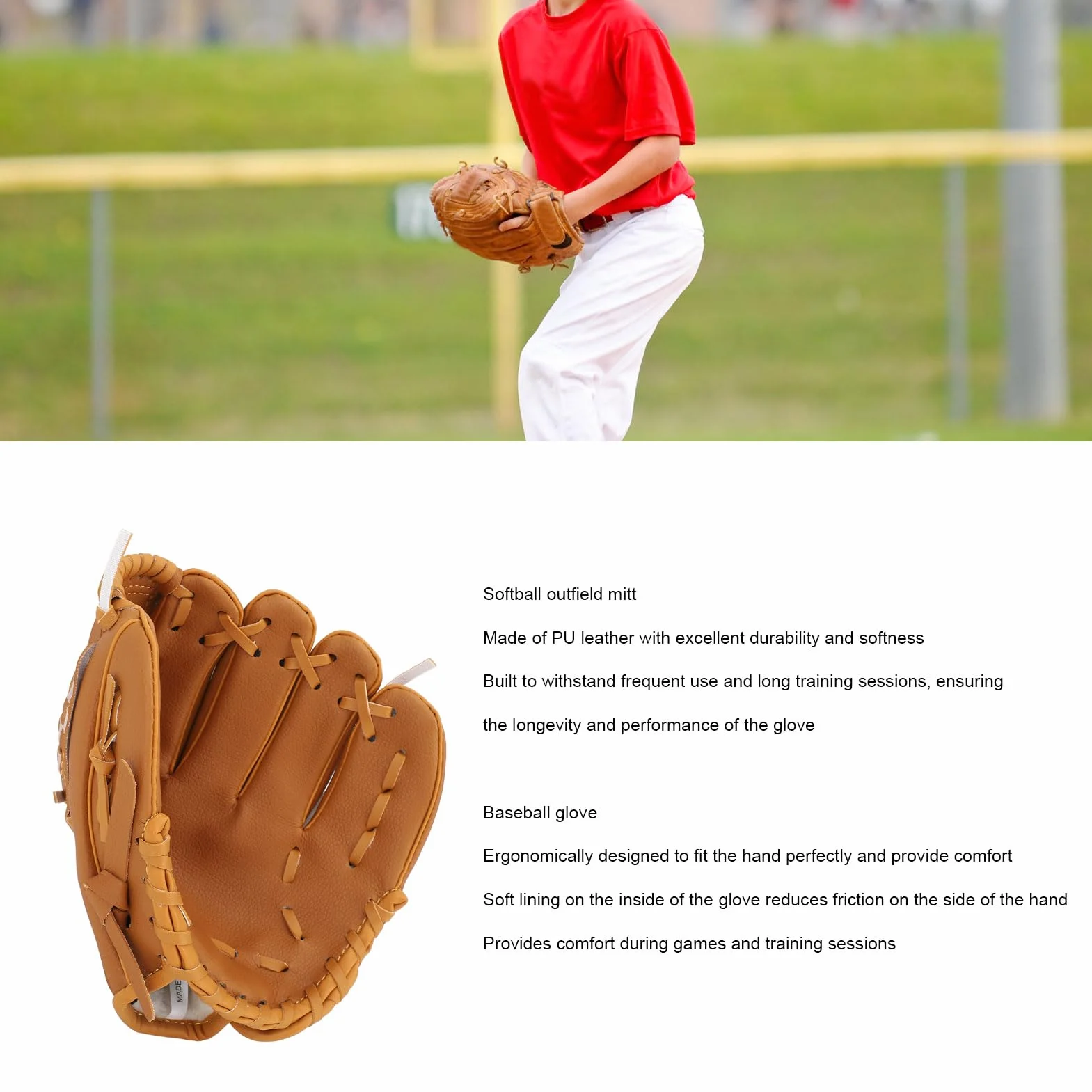 de Baseball Pro Series avec Poche Centrale en Cuir PU pour Les Amateurs de Baseball