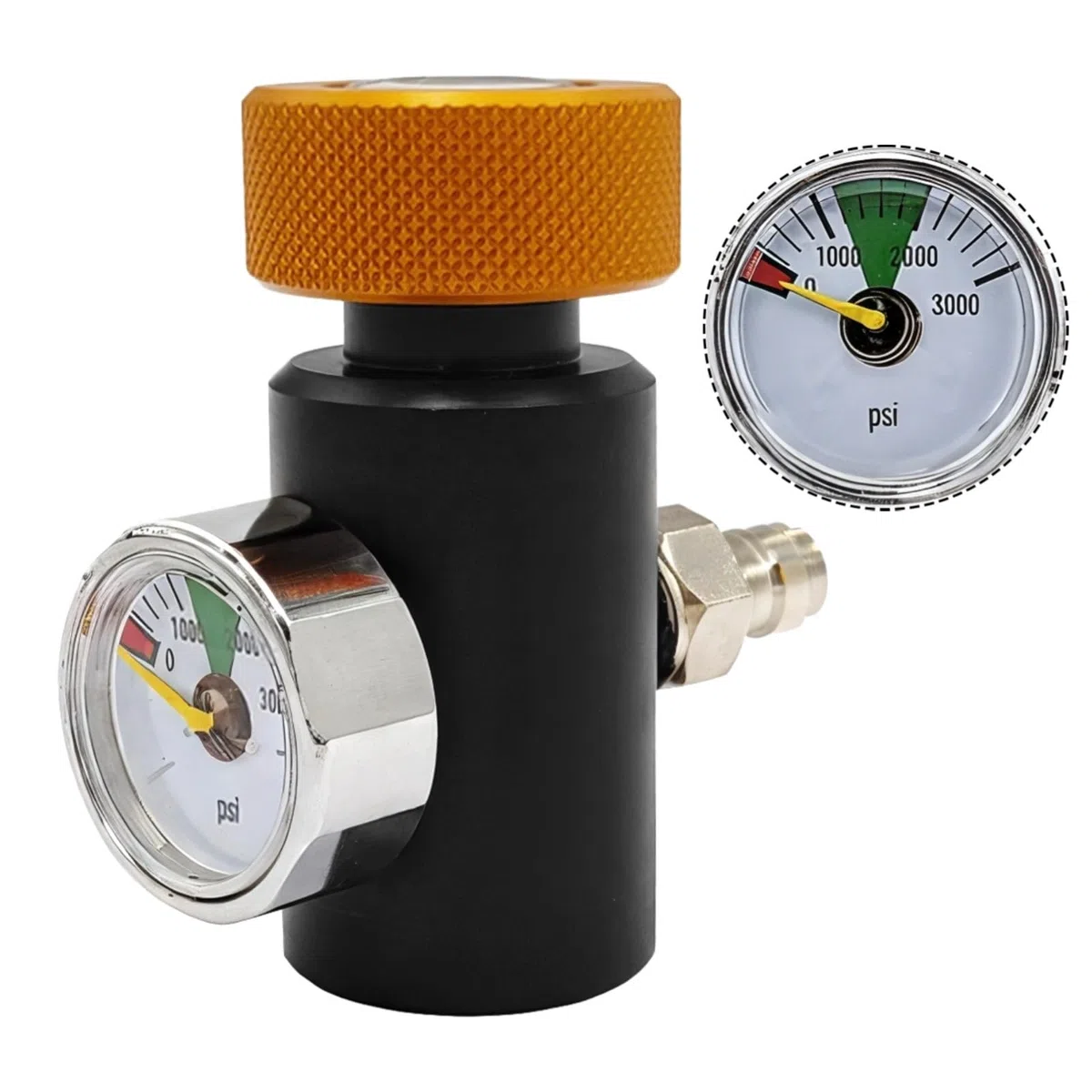 Adaptateur de remplissage à distance CO2 pour paintball, connecteur rapide avec jauge de 3000 psi, filetage G1/2-14 pour la plongée, la lutte contre les incendies