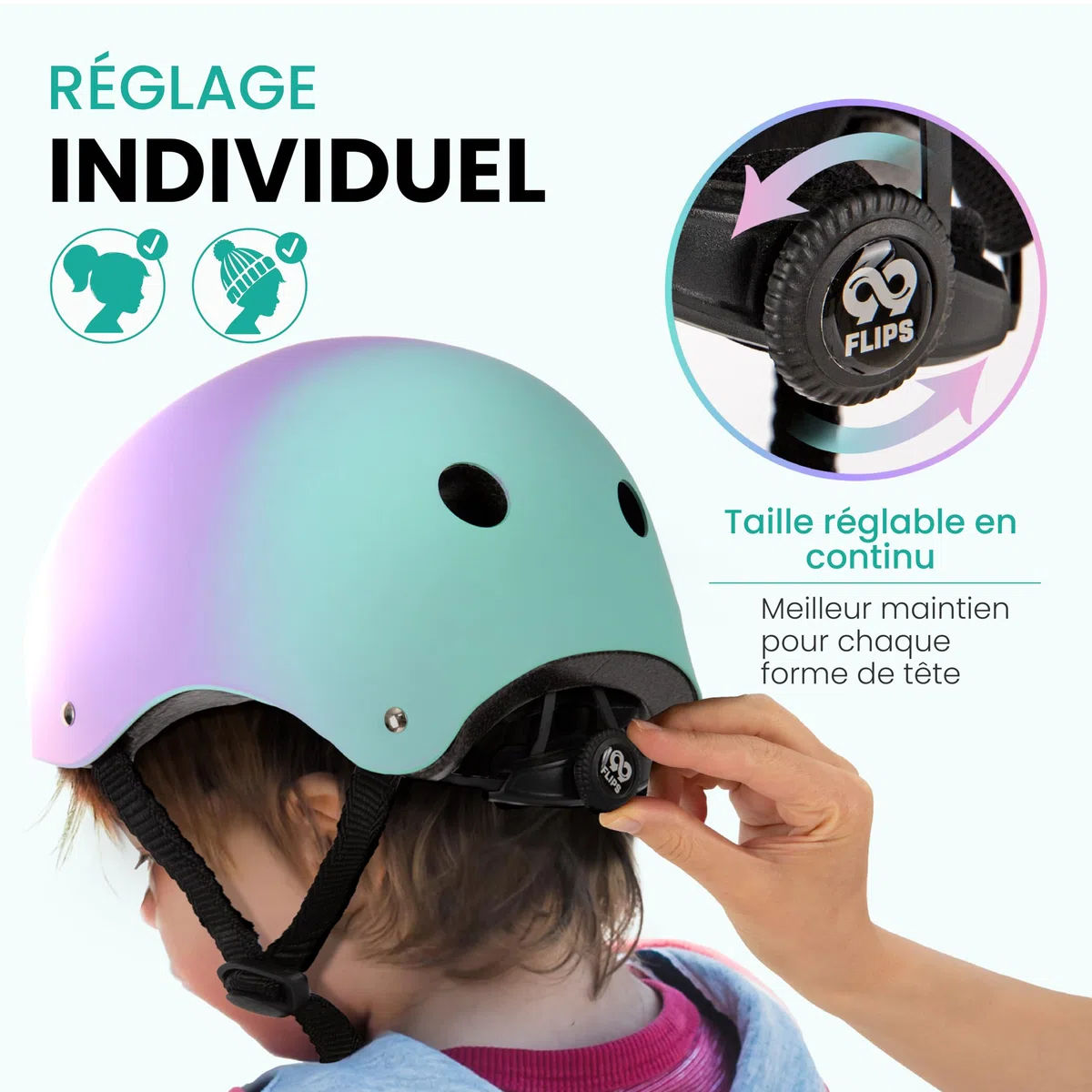 99FLIPS Casque Velo Enfant 3-12 Ans - GS certifié par TUV Rheinland - Casque Trotinette de Marque Allemande - Vélo Skateboard Patins à roulettes Roller