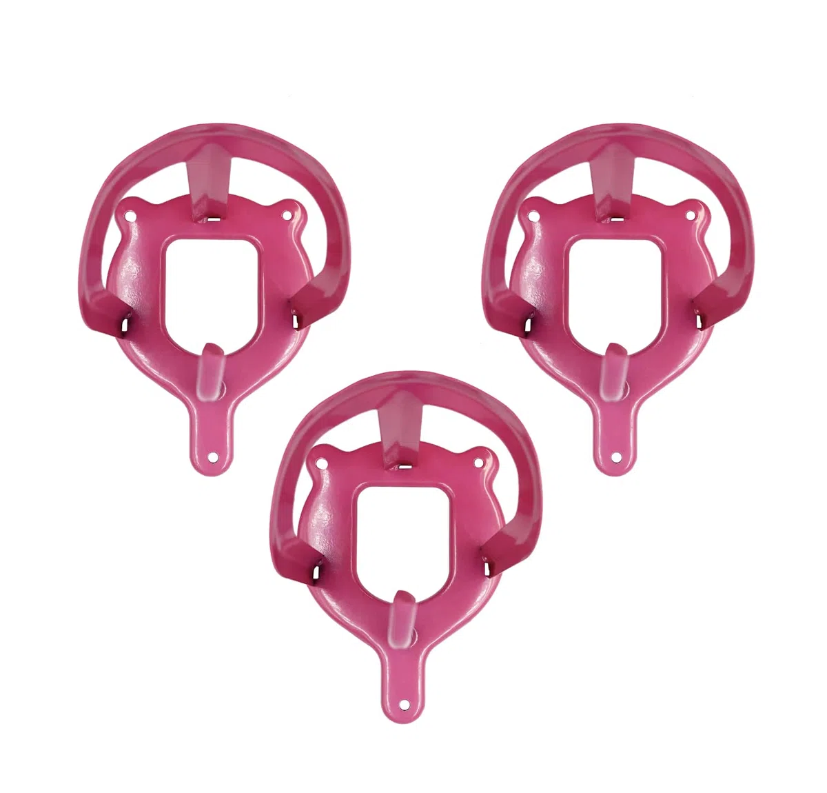 Lot de 3 bridons en métal pour chevaux, écurie, chambre de selle (rose)