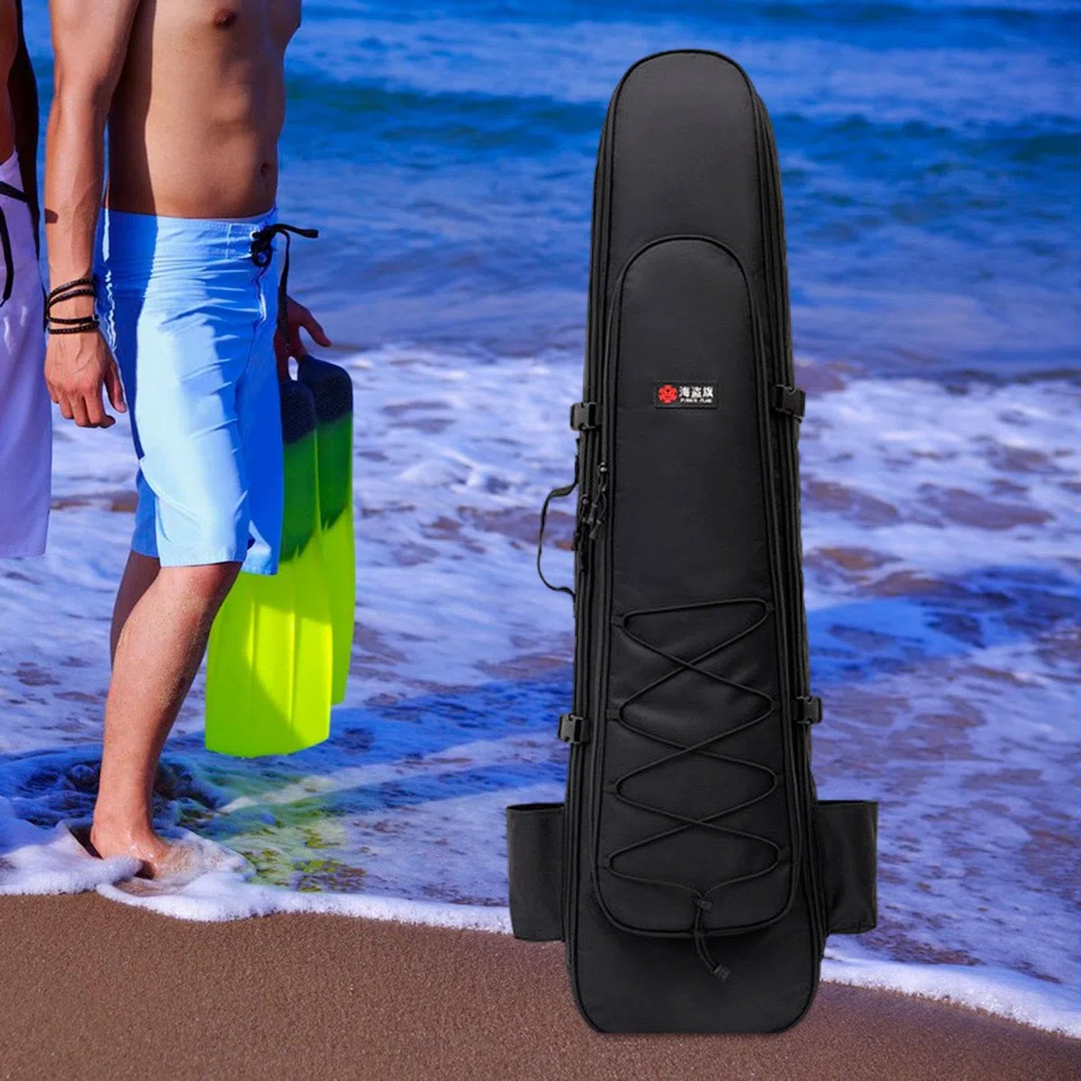 Sac à Palmes Longues Sac à Palmes de plongée Sac à Dos de Protection léger avec Fermeture à glissière Sac de plongée pour la pêche Sports Nautiques