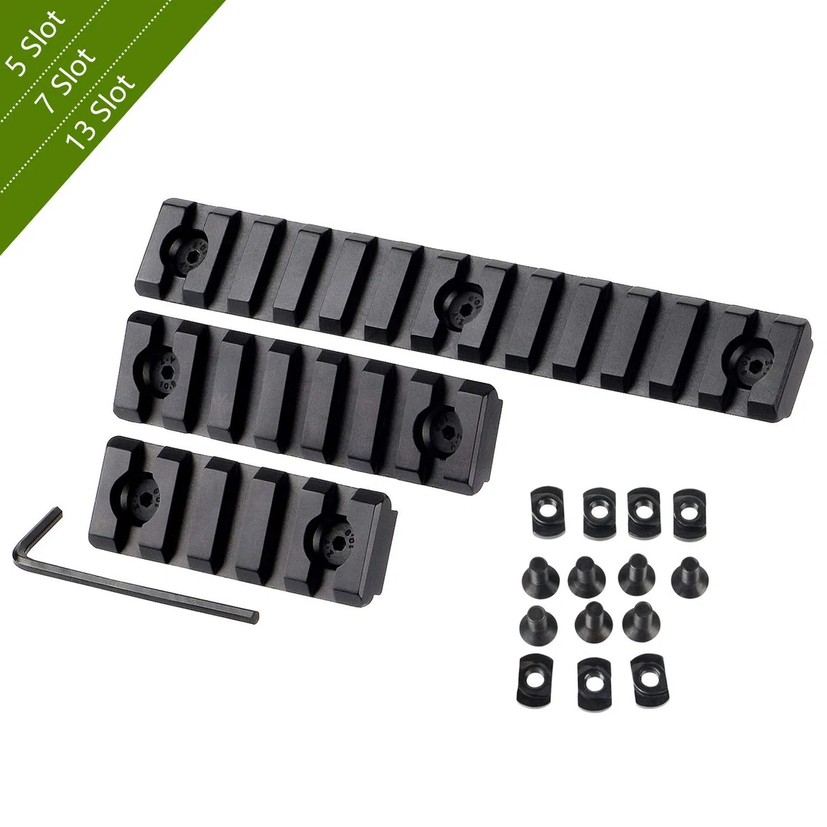 Rail Picatinny FOCUHUNTER 5 voies 7 voies 13 voies Accessoires de rail Picatinny en aluminium léger Rail Picatinny Weaver 3 pièces