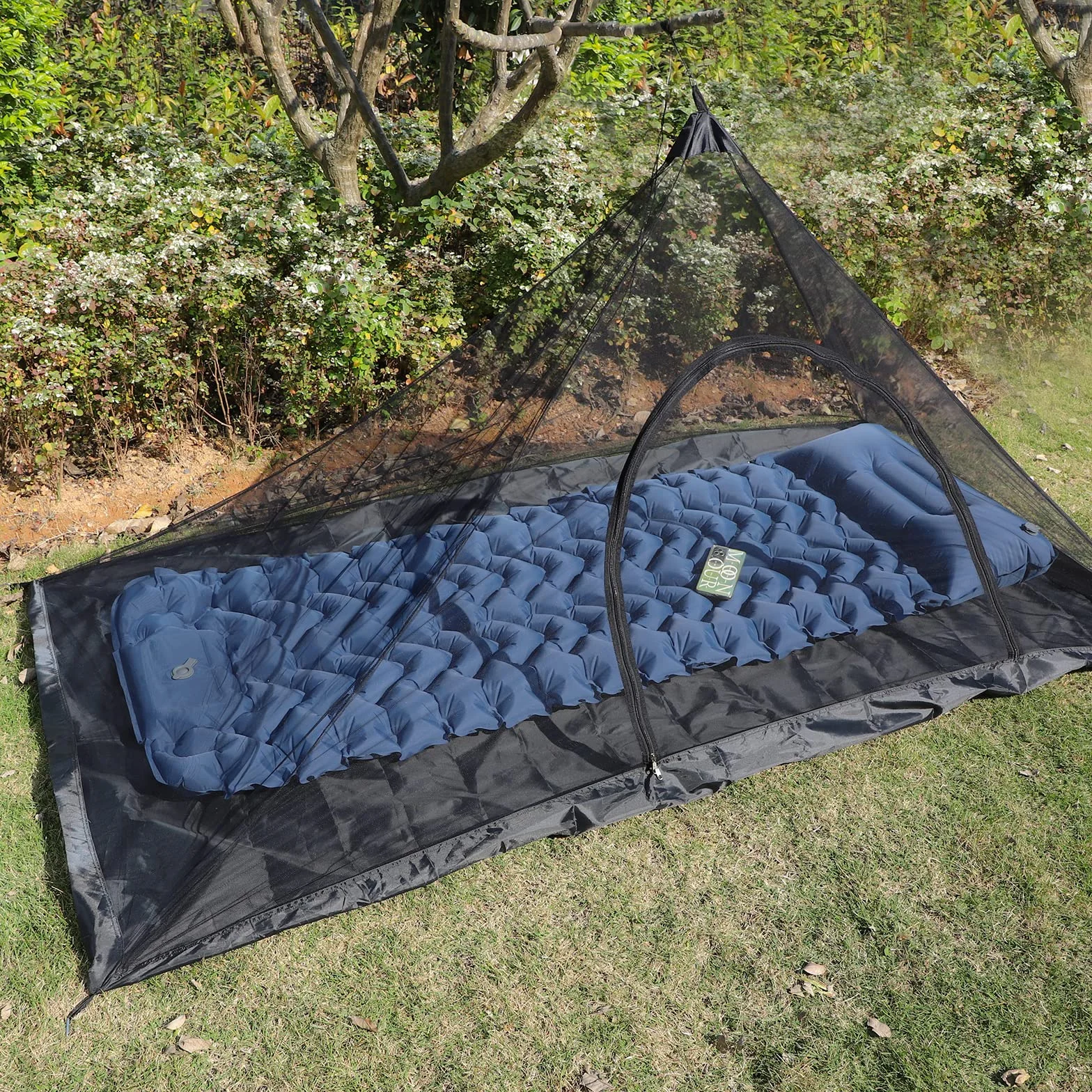 EFUTURETIME Moustiquaire Camping, 220 x 120 x 100cm, Voyage Léger Portable, Anti Moustique, Exterieur avec Porte Zippée pour Lit de Camping, Randonnée, Noir