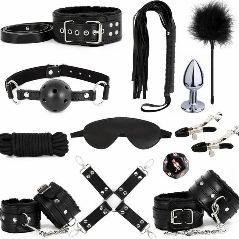 Ensemble De Cuir De Fitness IntéRieur Multifonctionnel De 12 PièCes Adapté Aux DéButants, avec des DéS De Jeu Et des Lunettes De Sommeil - D4