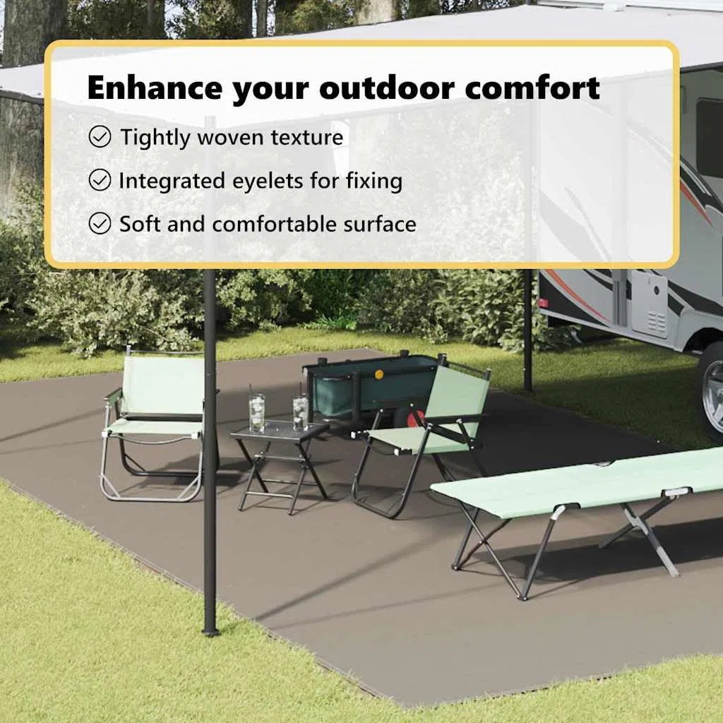 vidaXL Tapis de tente Gris clair 800 x 400 cm Polyéthylène, Tapis de camping, moderne, léger, pliable, résistant aux UV, facile à nettoyer, pour l'été en plein air