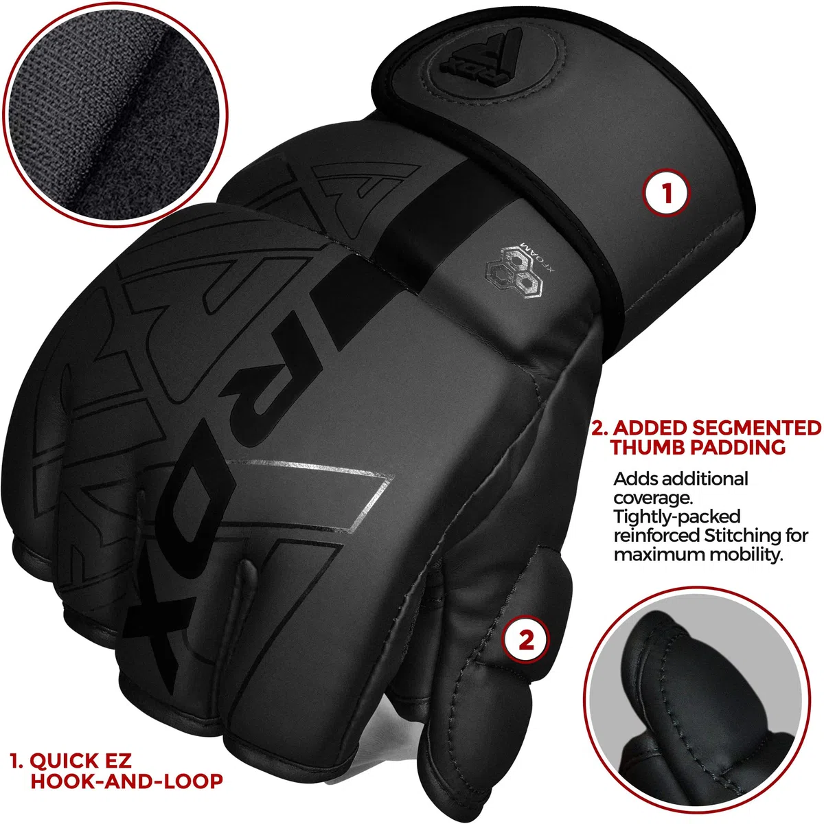 RDX MMA Gants d'entraînement, Maya Hide Cuir, Kara Boxe Mitaines pour Grappling Sparring, Ventilé Paume, Protection Poignet Main, Kickboxing Muay Thaï Arts Martiaux Cage Combat Gloves, Homme Femme