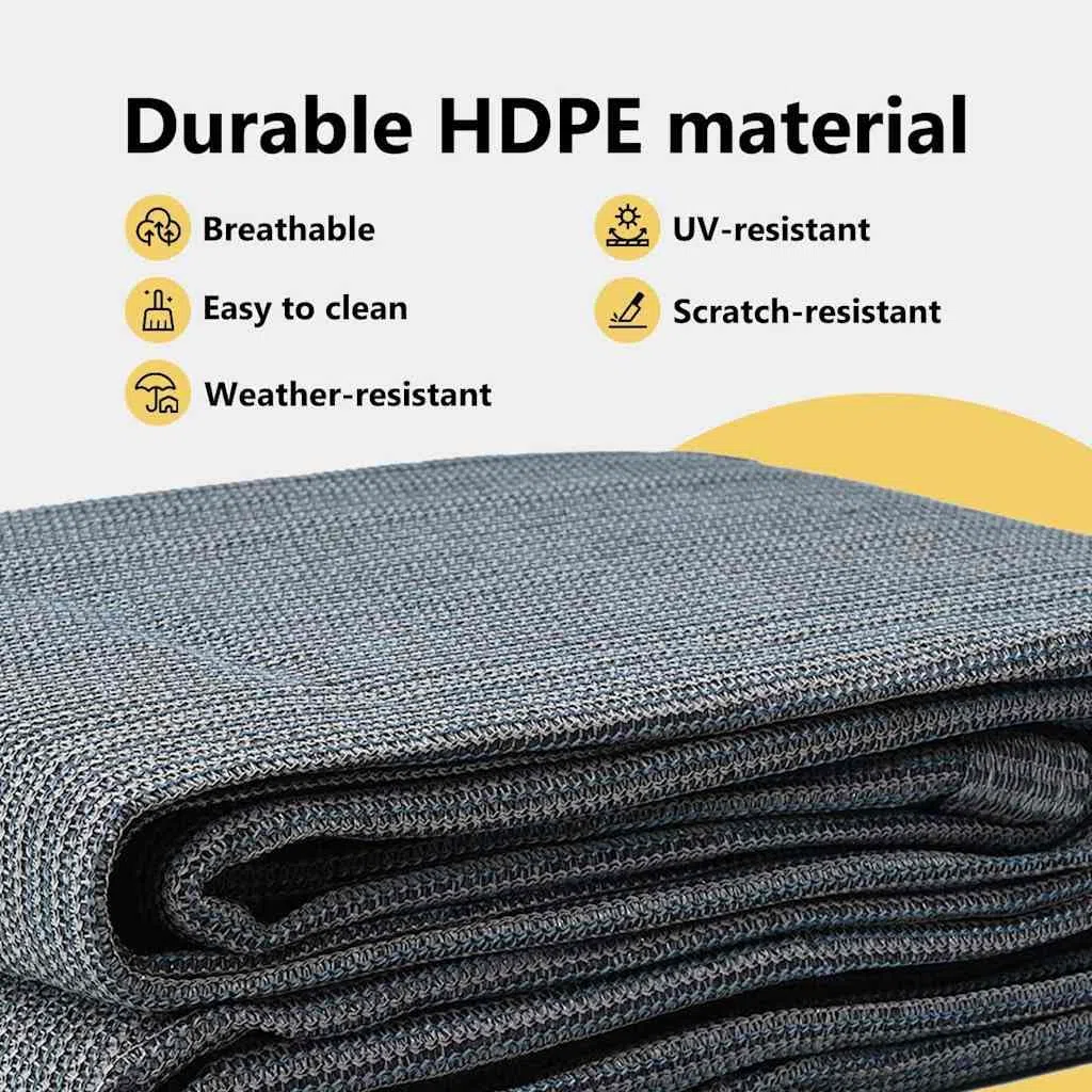 vidaXL Tapis de Tente Bleu et Gris 200 x 200 cm Polyéthylène, Tapis de Camping, Moderne, léger, Pliable, résistant aux UV, Facile à Nettoyer, pour l'été en Plein air