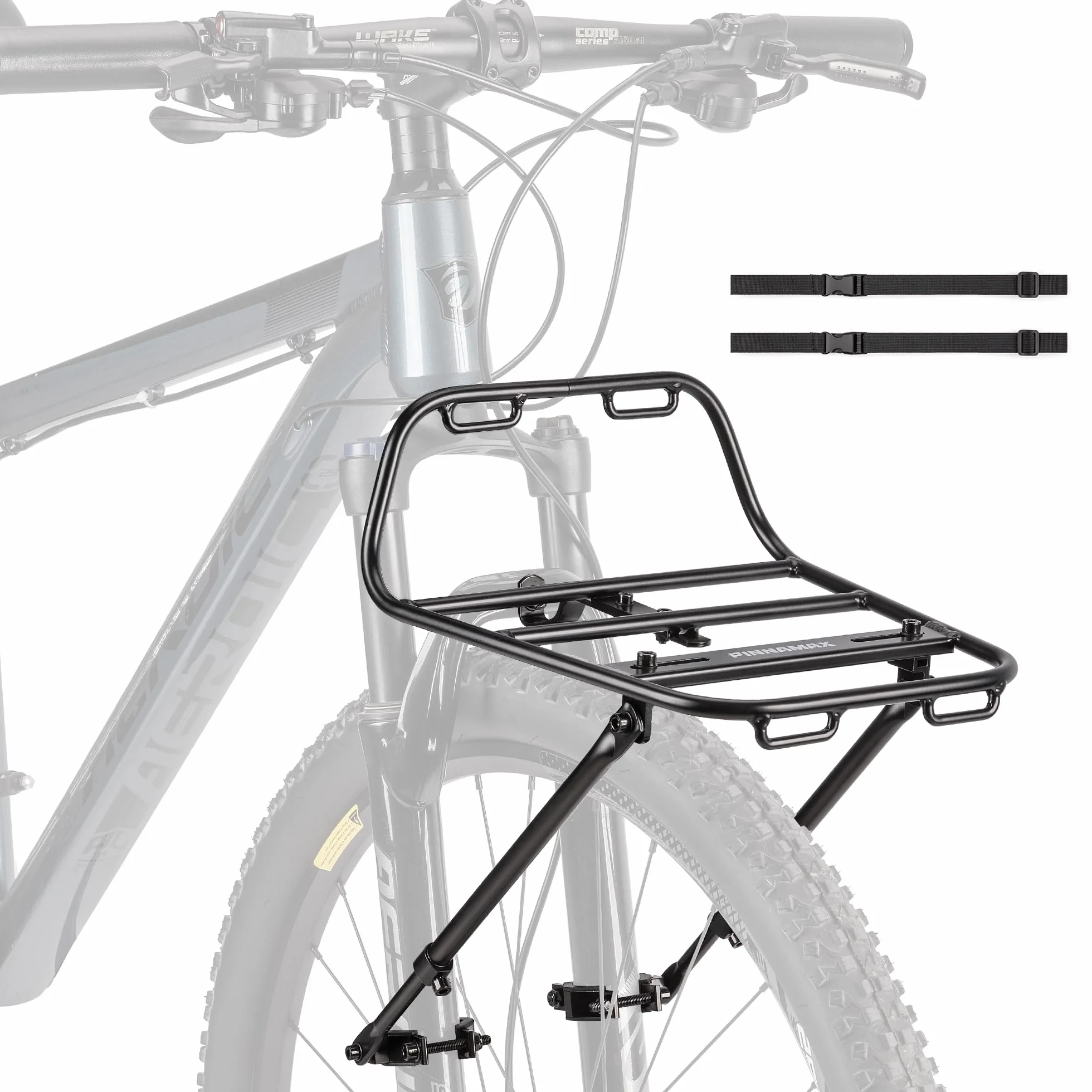 Porte-Bagages Avant de vélo, Porte-Bagages Avant avec barreaux, Support à Pizza en Aluminium à Monter sur Le Devant, pour VTT, vélos gravels et vélos de Tourisme