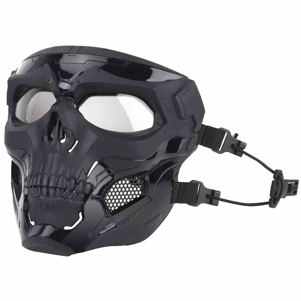 Airsoft Crâne Tactique Messenger Masques De Protection en Plein Masque pour Halloween Chasse Paintball CS Wargame
