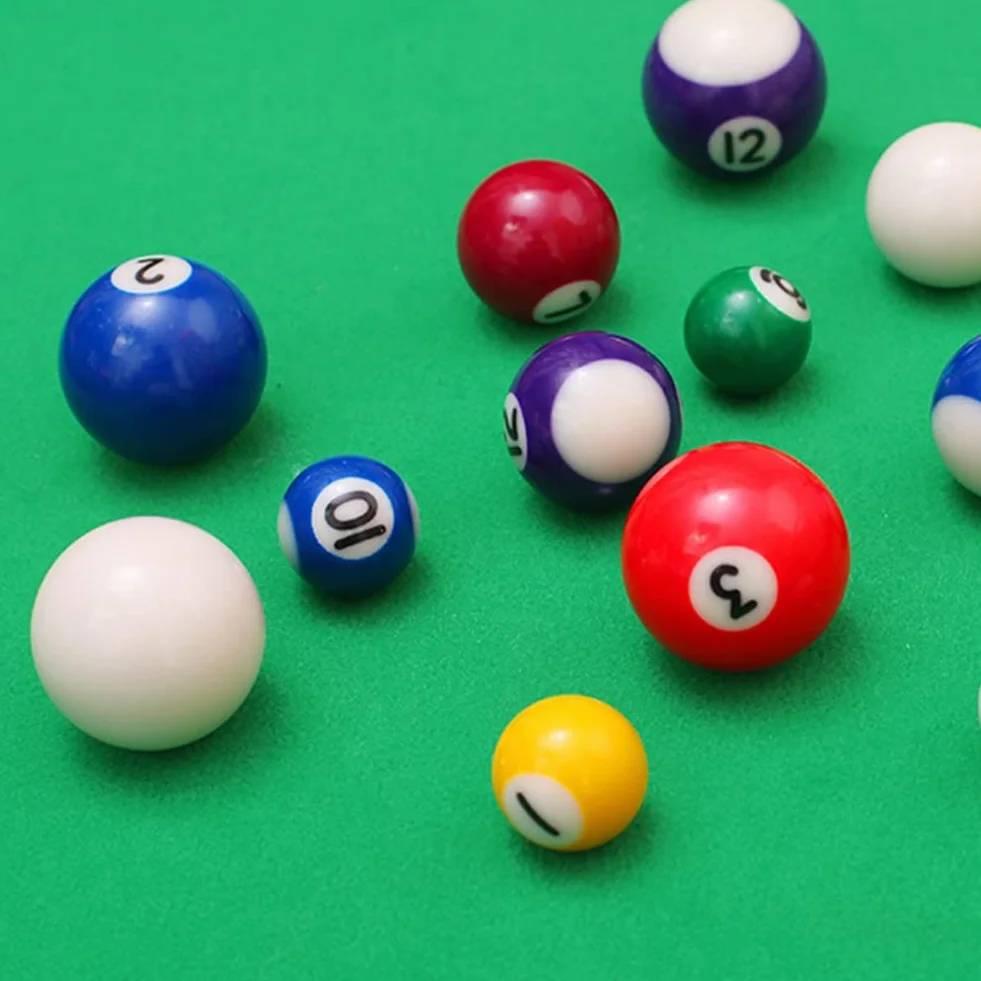 Josenidny Lot de 16 mini boules de billard en résine pour enfant 25 mm
