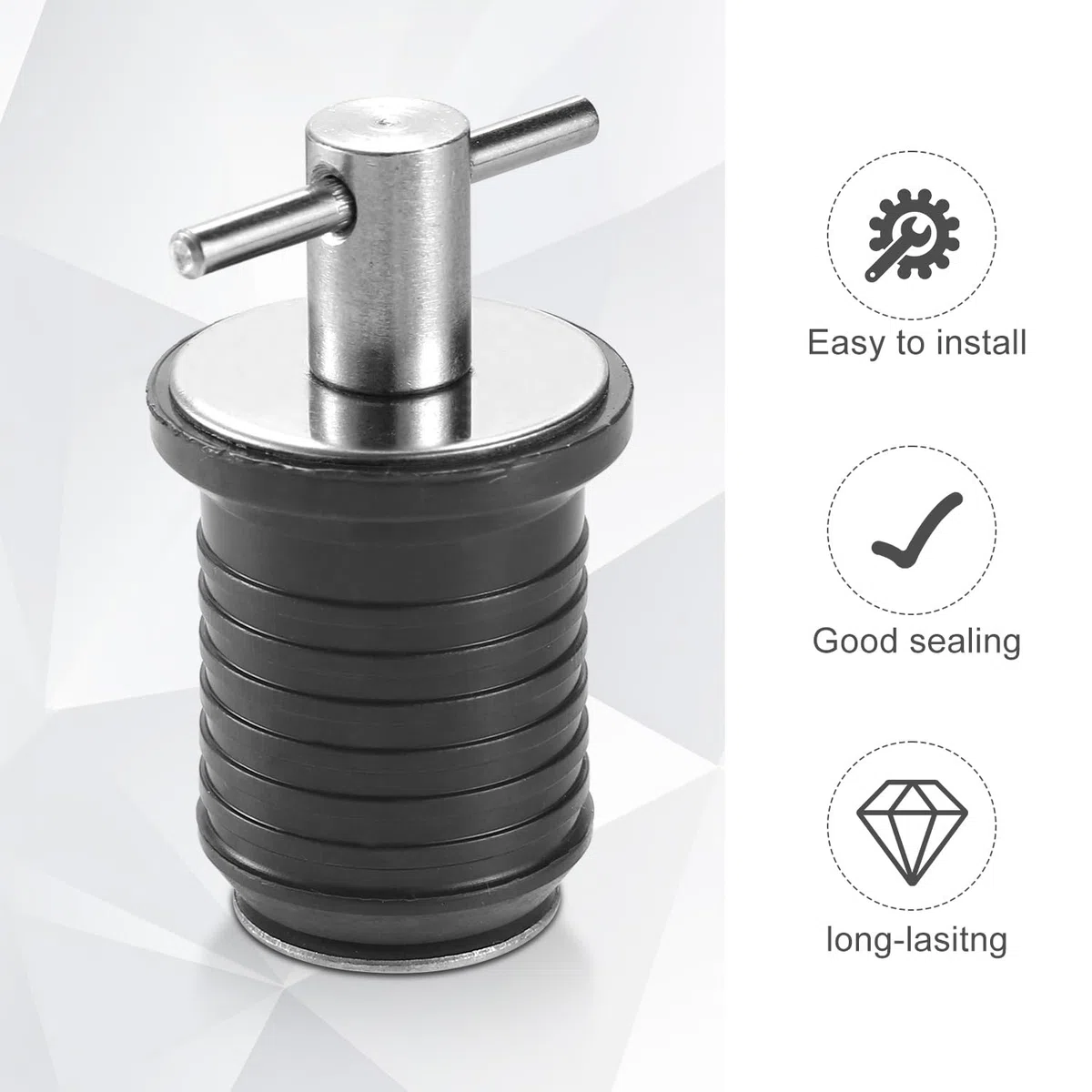 lasuroa 4Pcs Bouchons Bateau, Bouchons de Vidange de Bateau Bouchons de Vidange à Poignée en T avec Poignée en Acier Inoxydable Marine Twist Plug Accessoires de Bateau