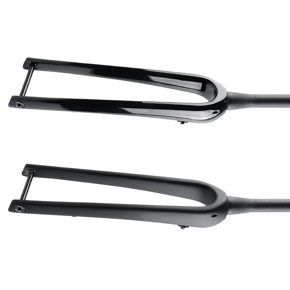 Fourche VTT Vélo de Route Gravel 700C entièrement en Fibre Carbone Cyclocross Frein à Disque Plat avec Fourche Avant axe traversant Dur Droit Conique