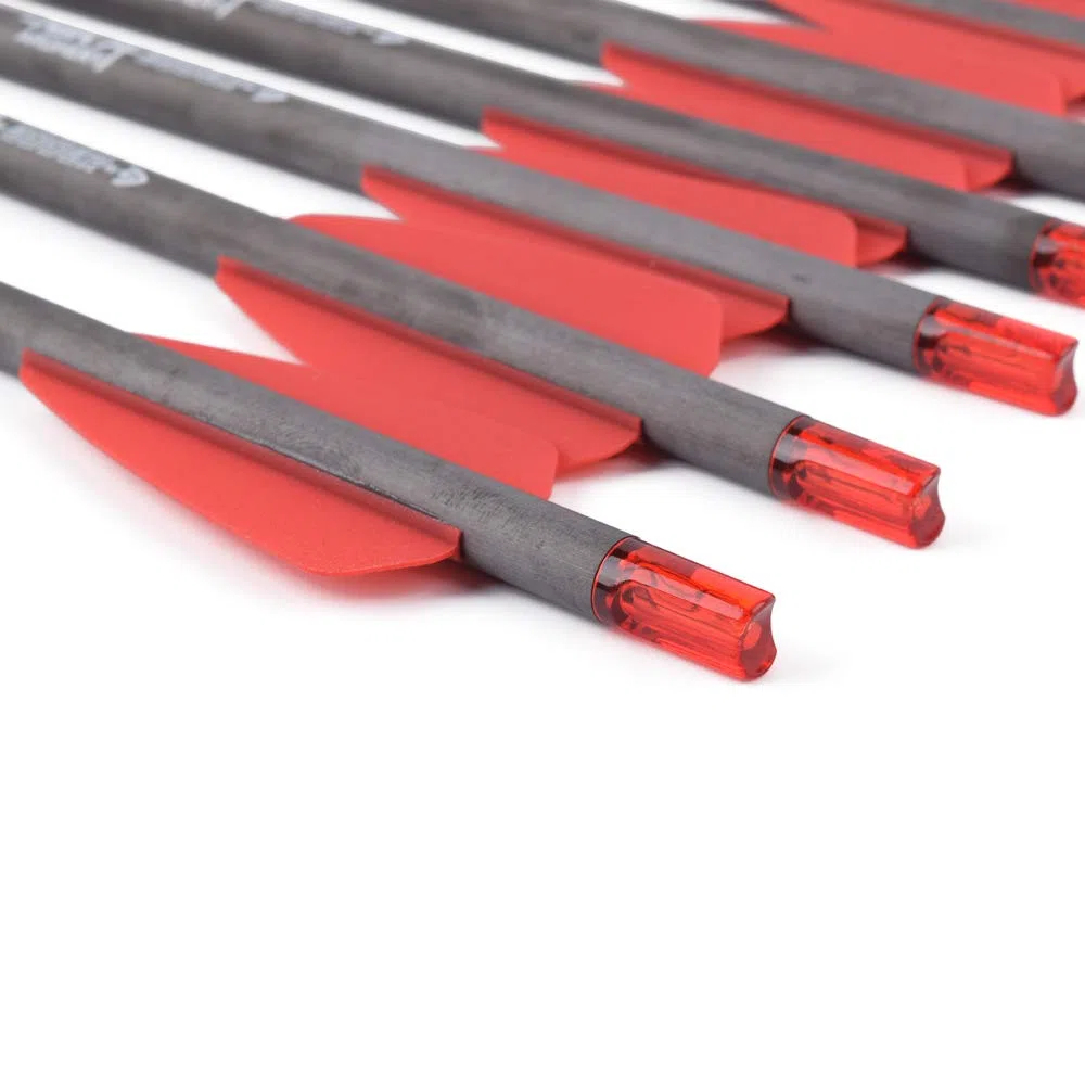 Flèches d'arbalète pour arbalètes Pistolet Flèches Carbone Carreaux d'arbalète 7.5" à tête Large pour arbalètes à 120 Grains Pointes de flèches pour tir à l'arc Chasse 6 / PCS