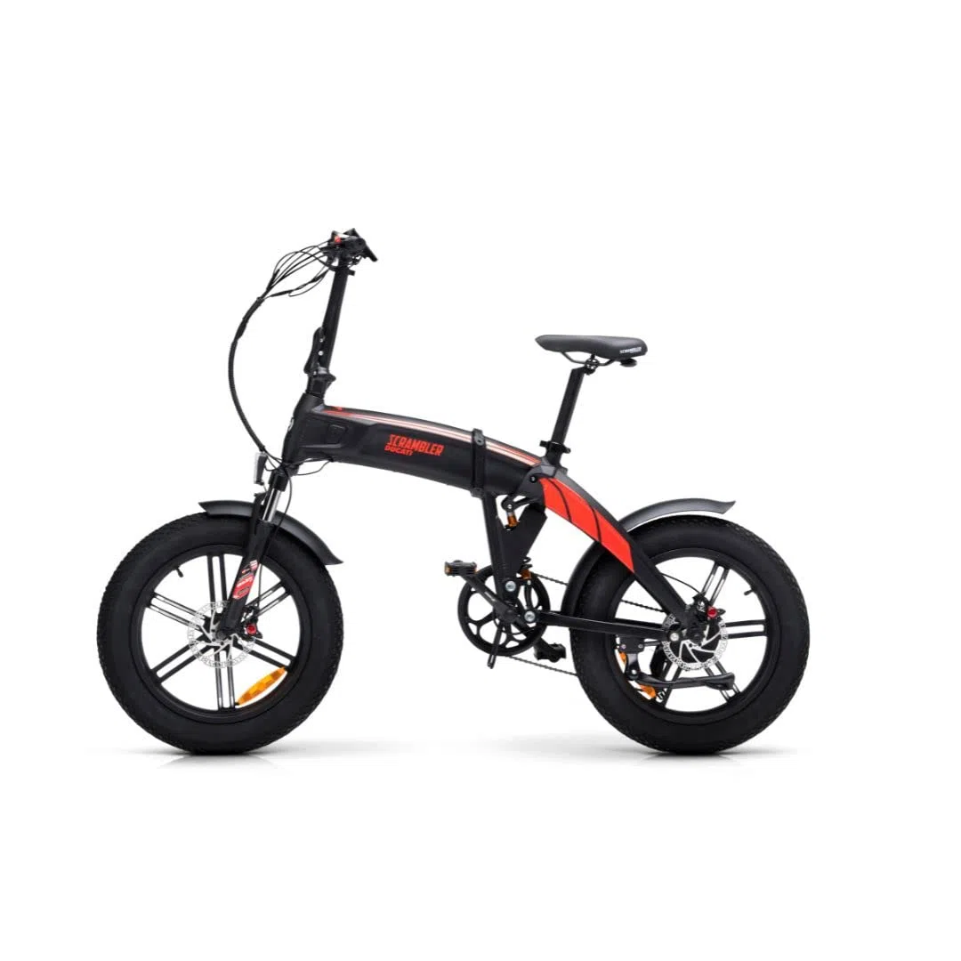 Ducati Scrambler, SCR-E GT, E-Vélo, Pliant, 20 Pouces, Rouge/Noir