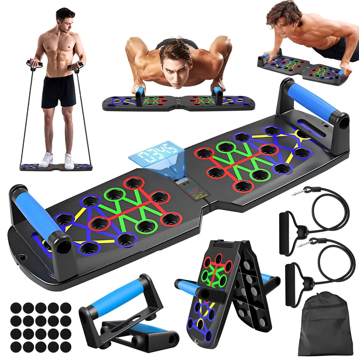 Planche de pompes multifonction 26 en 1 pour un usage domestique, système de fitness, sol, poitrine, exercice musculaire, équipement professionnel pour brûler les graisses pour hommes
