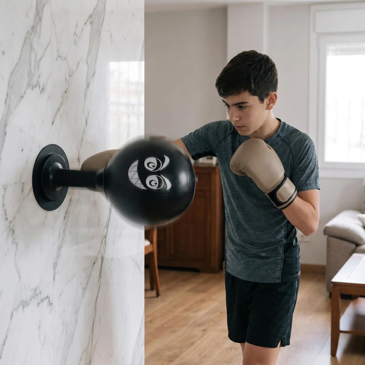 Punching-ball de bureau, Sac de frappe de bureau autonome avec ventouse, Rage Bag Sac de frappe de bureau mini pour l’activité à la maison et au bureau pour réduire le stress