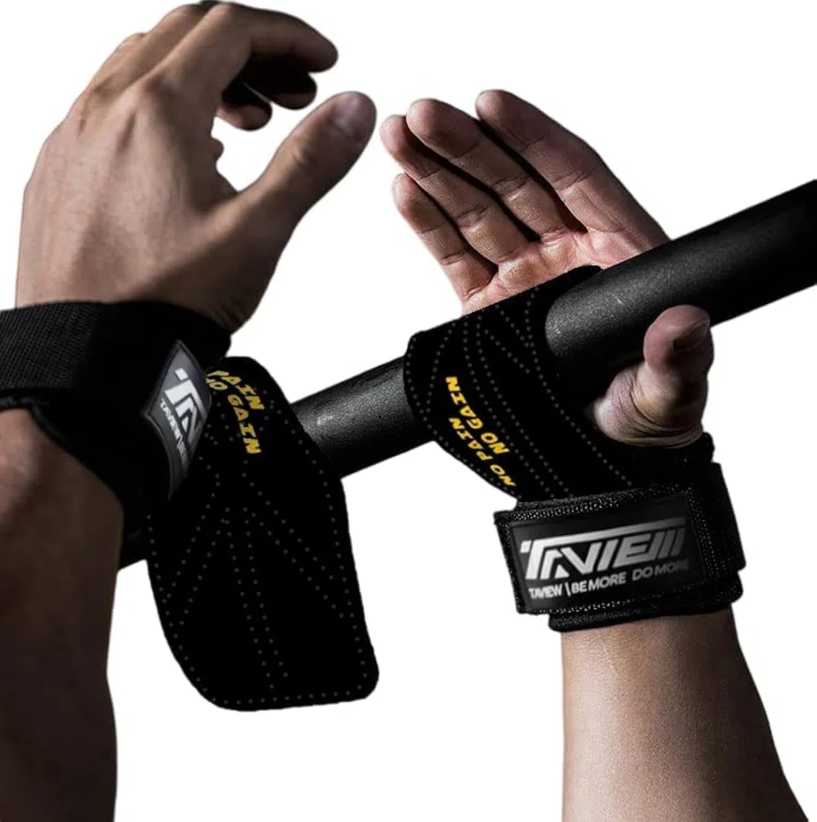 TAVIEW Sangles de Poignet de qualité supérieure pour Un Maximum de Soutien – Gants de soulevé de Terre et Coussinets de préhension Alternative pour Le Fitness, la Gym, l'entraînement de Force comme