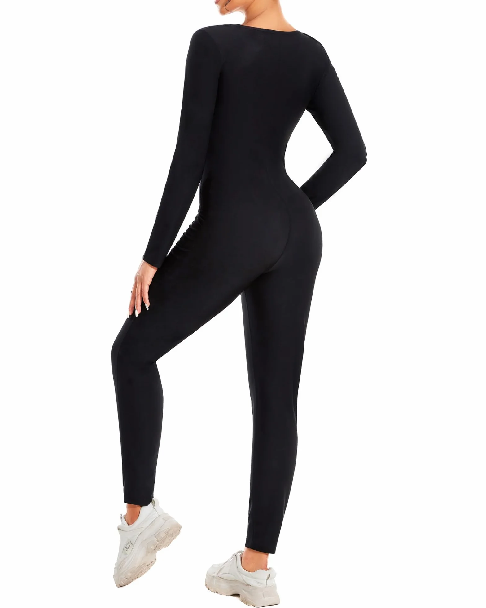 Combinaison Intégrale 3 in1 Manche Longue Sauna Suit Shapewear Vêtements de Sudation Femme Shapewear Costume D'entraînement