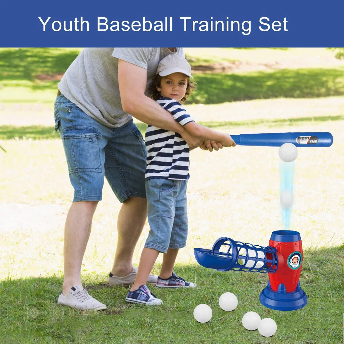 Lanceur de Tennis et de Baseball – Lanceur de Sport électrique, Lanceur de Balle Automatique, Ensemble d'entraînement léger pour , Support de Base Stable, Installation Facile | Parfait pour Les