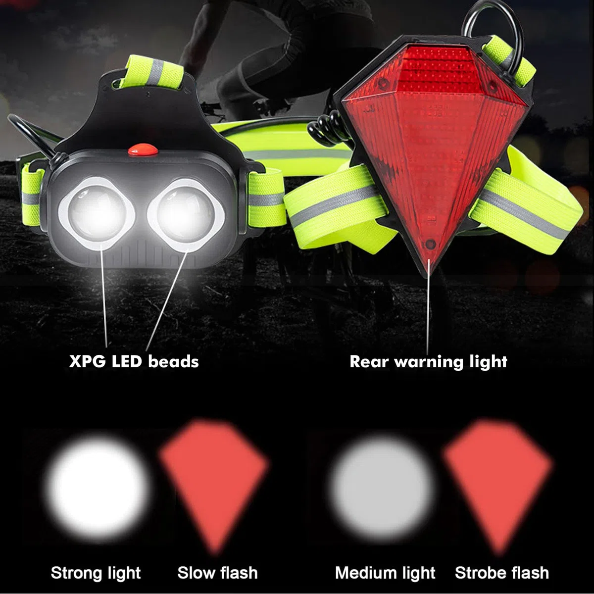 BORDEAG Lampe Course À Pied, 350 Lumens, USB C Rechargeable, XPG-Leds, Éclairage Pour Course, Lampe Running Pour Jogging Camping Extérieur