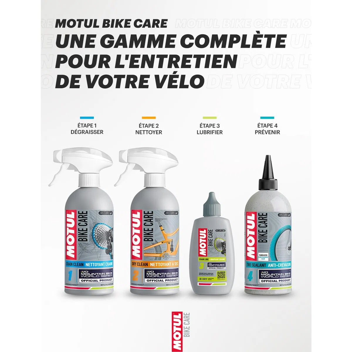 Motul - Nettoyant Chaîne VTT en Spray - Dégraissant Sans Solvant - Protège et Prépare à la Lubrification - Compatible Toutes Chaînes - Sans COV - Bike Care Chain Clean Off Road - 500 ml