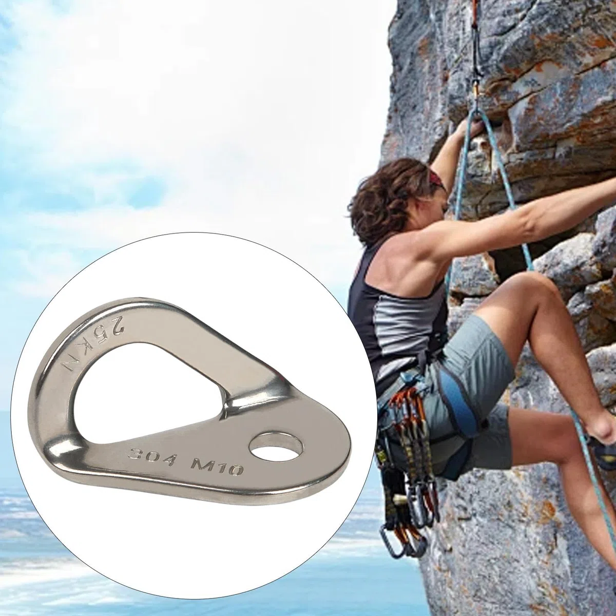 Gralara Plaquette D'Amarrage Point D'Assurage Ancrage pour Escalade Crochet de Plafond avec Une Conception Compacte pour Une Installation Facile Adapté à
