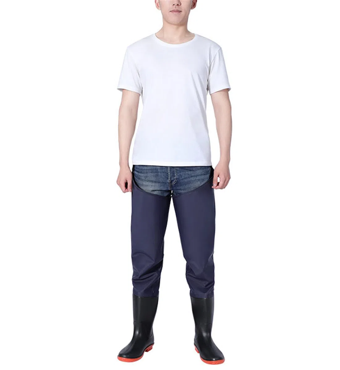Cuissardes Réglables en PVC pour Homme Et Femme Bottes en Caoutchouc De Pluie Polyvalentes 100% Imperméables sur Le Genou Pantalon De Pêche Cuissardes De Chasse Antidérapantes